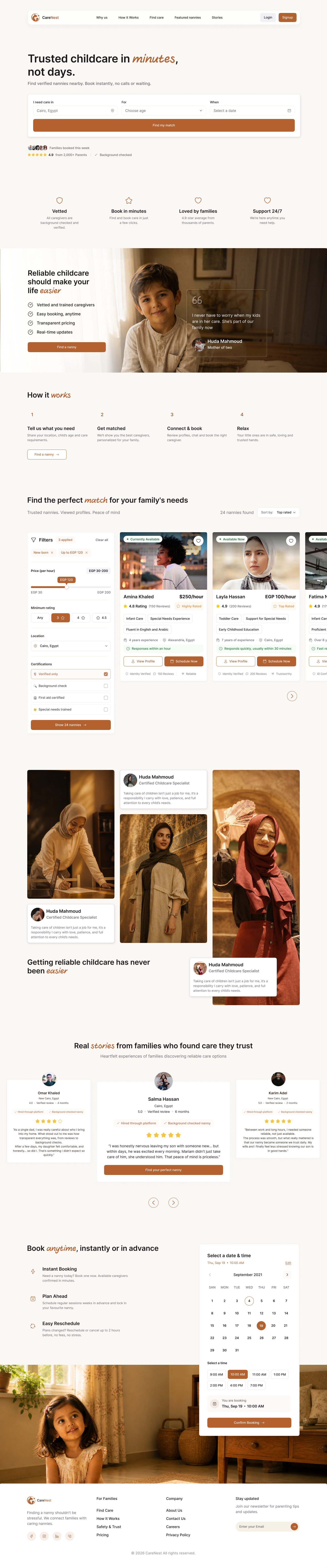 Full CareNest landing page, top to bottom
